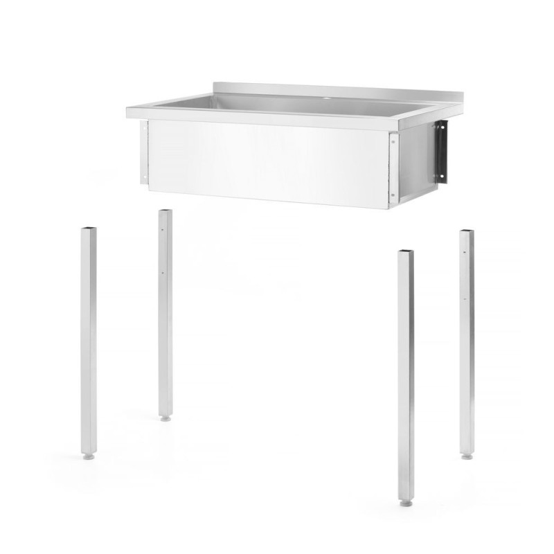 Table avec bac de lavage simple - sans dosseret -vissee - profondeur 600 mm - Budget Line - 1000x600xH850 mm (HENDI)  au meilleu