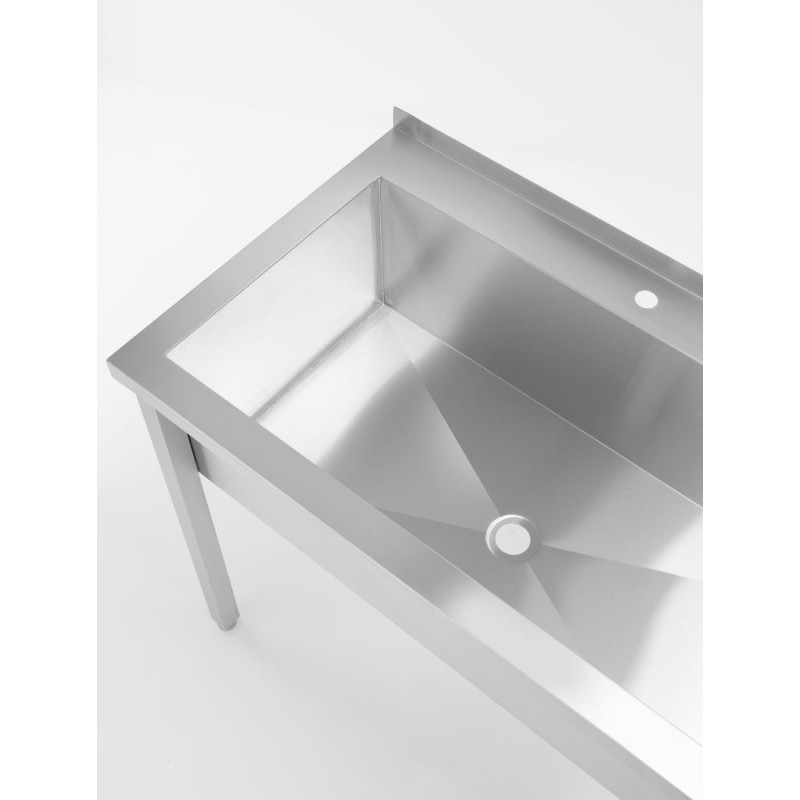 Table avec bac de lavage simple - sans dosseret -vissee - profondeur 600 mm - Budget Line - 1000x600xH850 mm (HENDI)  au meilleu