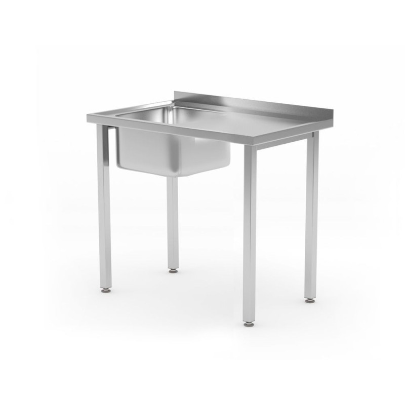 Table d'evier - vissee - Kitchen Line - vasque sur le cote droit - 800x600xH850 mm (HENDI)  au meilleur prix sur Restock CHR