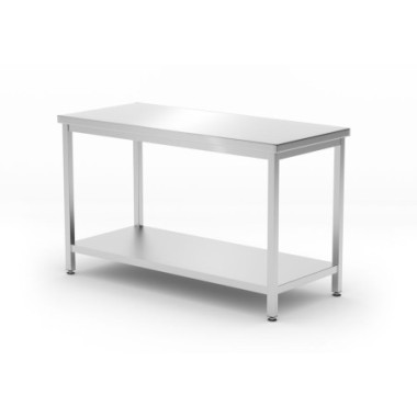 Table de travail centrale avec etagere - vissee - profondeur 600 mm - Kitchen Line - 1000x600xH850 mm (HENDI)  au meilleur prix 