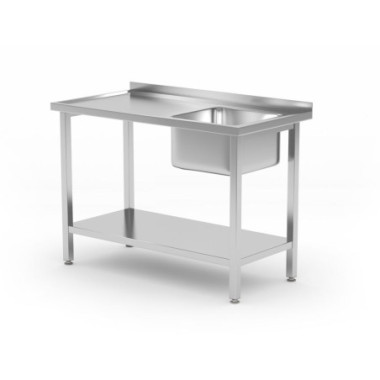 Table d'evier avec etagere - vissee - Kitchen Line - vasque sur le cote droit - 1000x600xH850 mm (HENDI)  au meilleur prix sur R