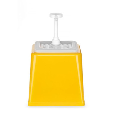 Distributeur de sauces avec pompe - 2 - 5 L - Jaune - 230x210xH327 mm (HENDI)  au meilleur prix sur Restock CHR