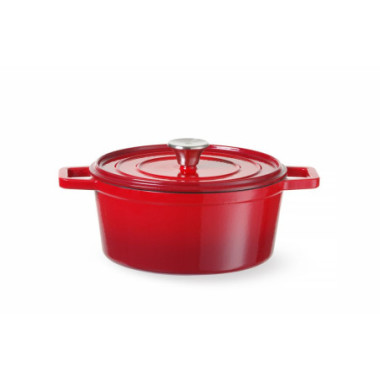 Cocotte en fonte emaillee - 3 - 7 L - Rouge - 317x240xH105 mm (HENDI)  au meilleur prix sur Restock CHR