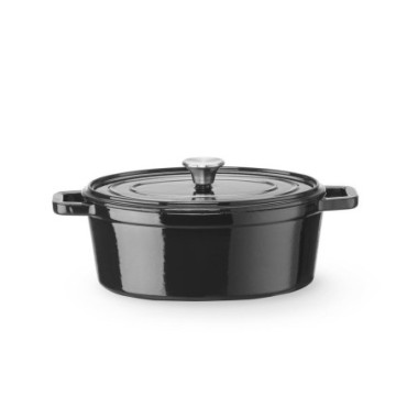 Cocotte en fonte emaillee - 4 - 4 L - Noir - 365x290xH115 mm (HENDI)  au meilleur prix sur Restock CHR
