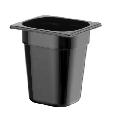 Bac gastronorme 1/6 - Profi Line - GN 1/6 - 3 - 4 L - Noir - 176x162xH200 mm (HENDI)  au meilleur prix sur Restock CHR