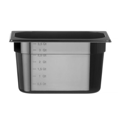 Bac gastronorme 1/4 - Profi Line - GN 1/4 - 2 - 8 L - Noir - 265x162xH100 mm (HENDI)  au meilleur prix sur Restock CHR