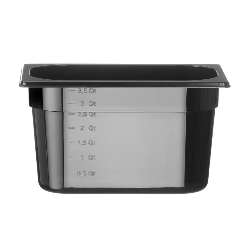 Bac gastronorme 1/4 - Profi Line - GN 1/4 - 2 - 8 L - Noir - 265x162xH100 mm (HENDI)  au meilleur prix sur Restock CHR