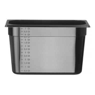 Bac gastronorme 1/3 - Profi Line - GN 1/3 - 7 - 8 L - Noir - 325x176xH200 mm (HENDI)  au meilleur prix sur Restock CHR