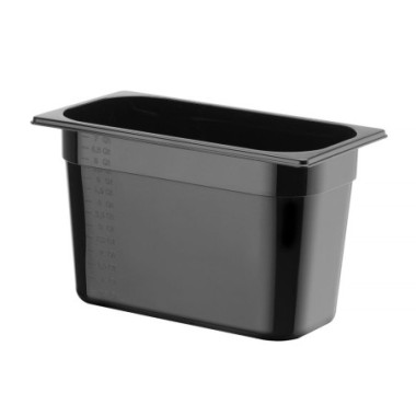 Bac gastronorme 1/3 - Profi Line - GN 1/3 - 7 - 8 L - Noir - 325x176xH200 mm (HENDI)  au meilleur prix sur Restock CHR