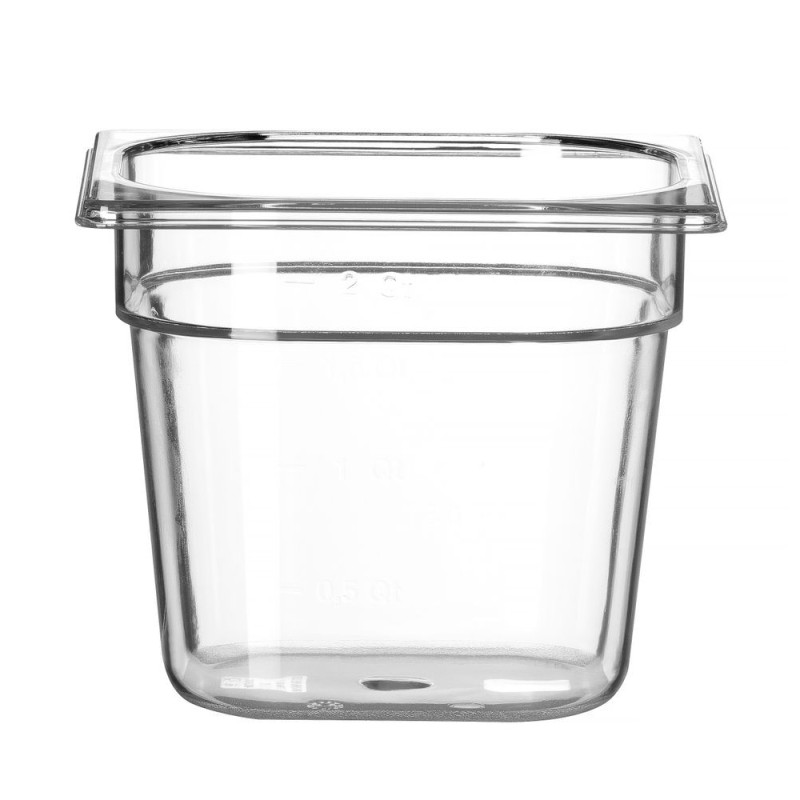 Bac Gastronorme 1/6 - Profi Line - GN 1/6 - 2 - 4 L - Transparent - 176x162xH150 mm (HENDI)  au meilleur prix sur Restock CHR