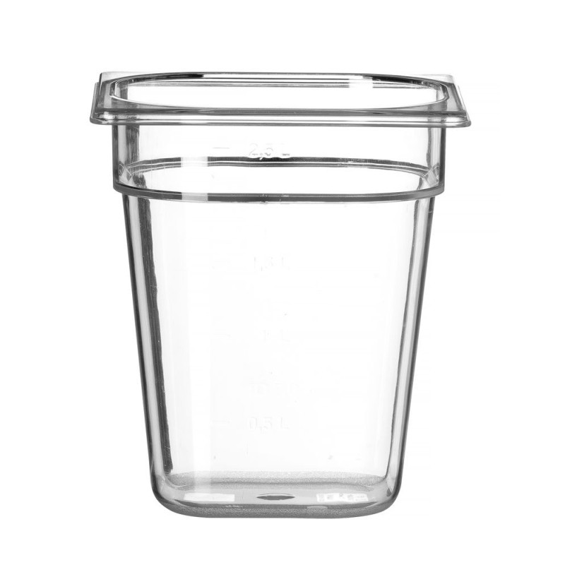 Bac Gastronorme 1/6 - Profi Line - GN 1/6 - 2 - 4 L - Transparent - 176x162xH150 mm (HENDI)  au meilleur prix sur Restock CHR