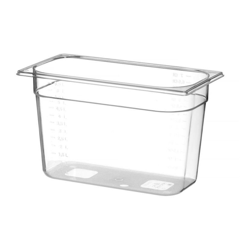 Bac Gastronorme 1/3 - Profi Line - GN 1/3 - 7 - 8 L - Transparent - 325x176xH200 mm (HENDI)  au meilleur prix sur Restock CHR
