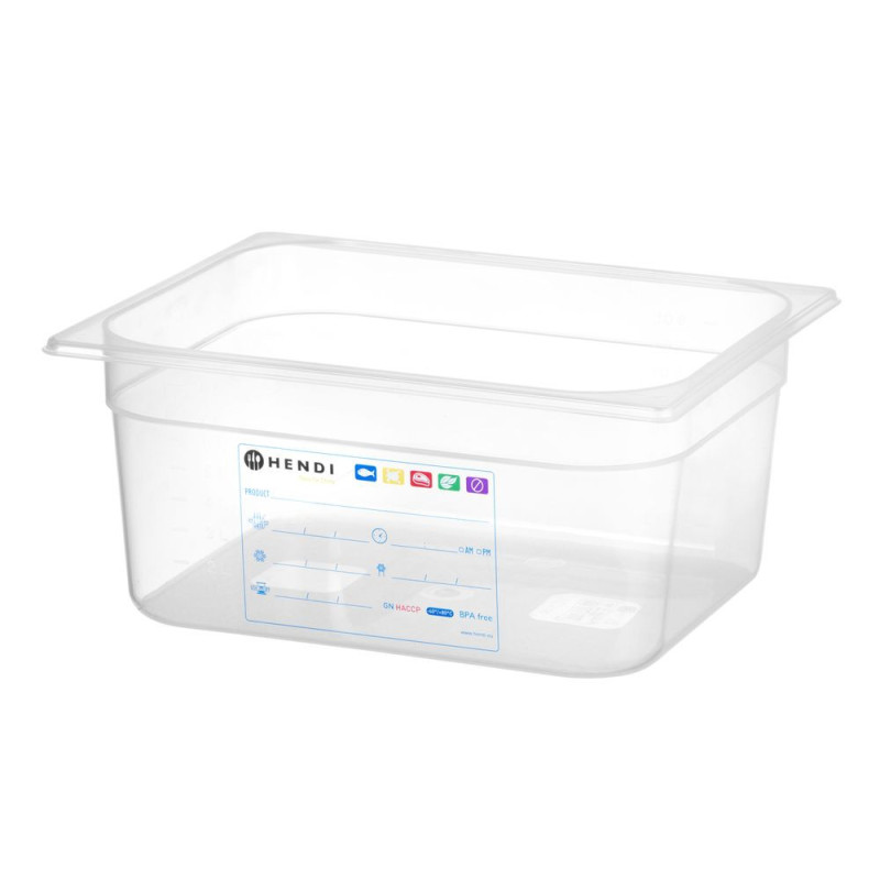 Bac Gastronorme 1/2 - GN 1/2 - 9 - 5 L - Transparent - 325x265xH150 mm (HENDI)  au meilleur prix sur Restock CHR