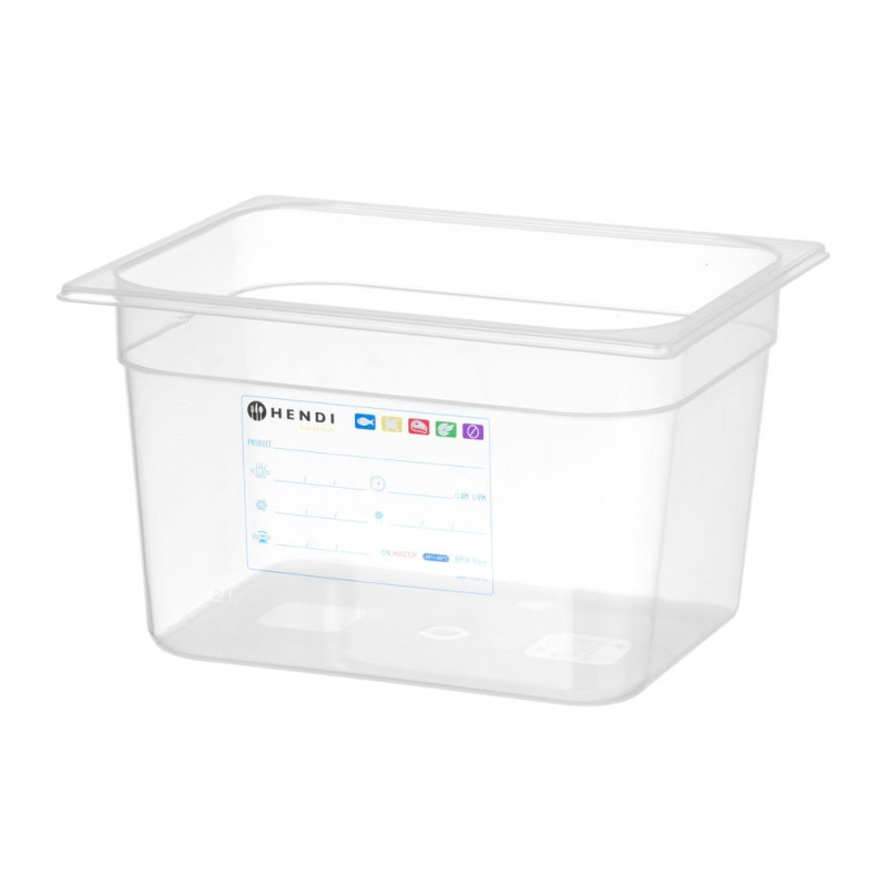 Bac Gastronorme 1/2 - GN 1/2 - 9 - 5 L - Transparent - 325x265xH150 mm (HENDI)  au meilleur prix sur Restock CHR