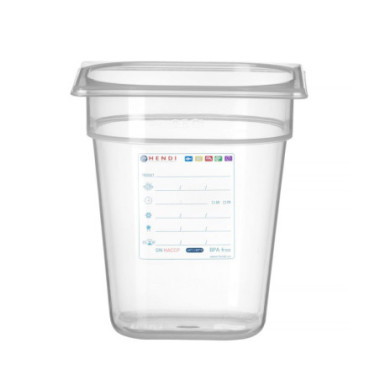 Bac Gastronorme 1/6 - GN 1/6 - 3 - 4 L - Transparent - 176x162xH200 mm (HENDI)  au meilleur prix sur Restock CHR