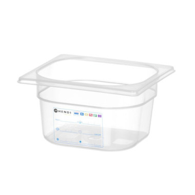Bac Gastronorme 1/6 - GN 1/6 - 1 - 6 L - Transparent - 176x162xH100 mm (HENDI)  au meilleur prix sur Restock CHR