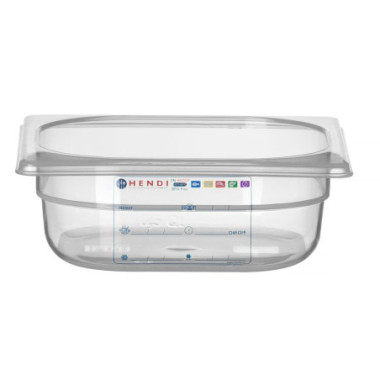 Bac Gastronorme 1/6 - GN 1/6 - 1 L - Transparent - 176x162xH65 mm (HENDI)  au meilleur prix sur Restock CHR