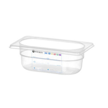 Bac Gastronorme 1/9 - GN 1/9 - 0 - 6 L - Transparent - 176x108xH65 mm (HENDI)  au meilleur prix sur Restock CHR