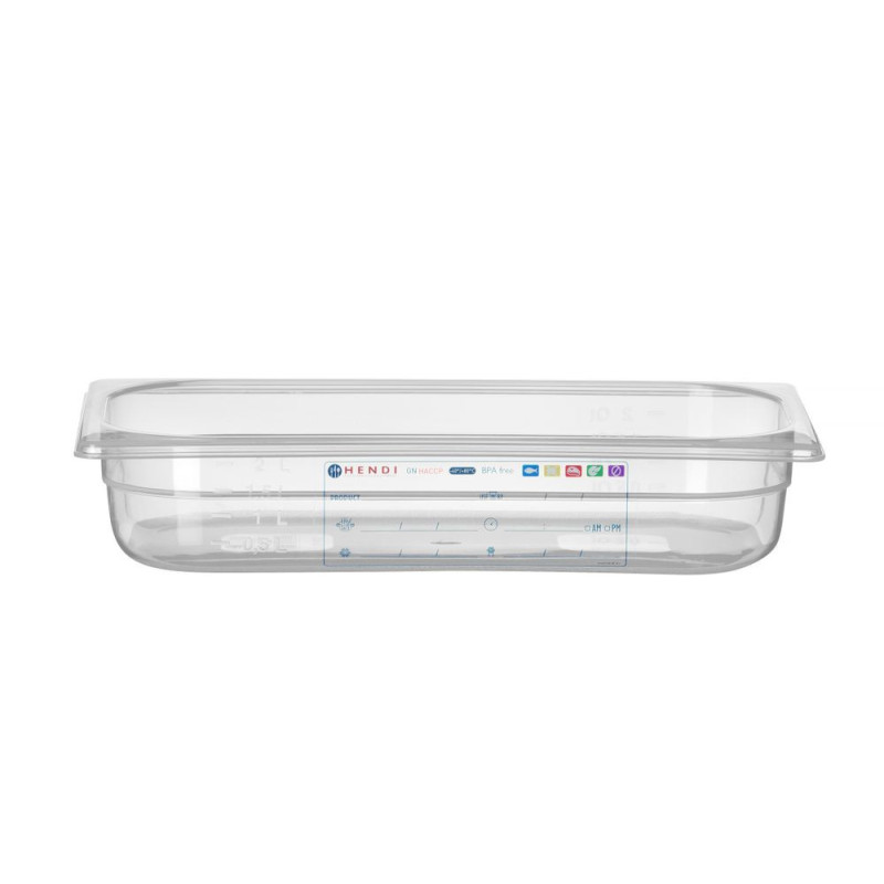 Bac Gastronorme 1/3 - GN 1/3 - 2 - 5 L - Transparent - 325x176xH65 mm (HENDI)  au meilleur prix sur Restock CHR