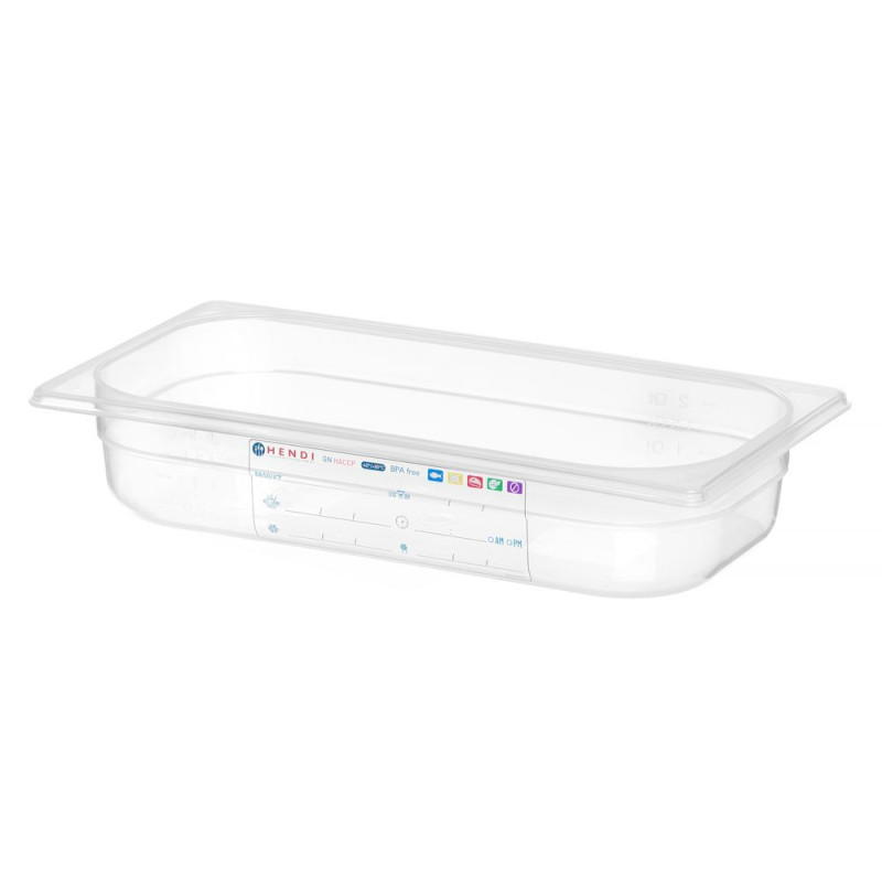 Bac Gastronorme 1/3 - GN 1/3 - 2 - 5 L - Transparent - 325x176xH65 mm (HENDI)  au meilleur prix sur Restock CHR