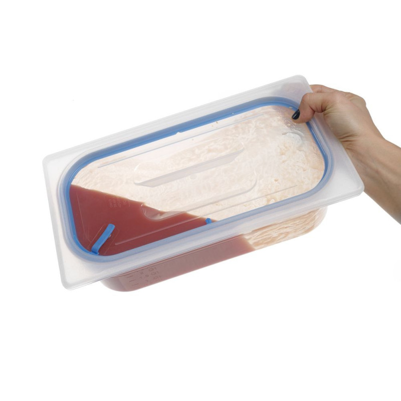 Couvercles pour bacs GN en polypropylene avec fermeture hermetique - GN 1/9 - Transparent - 176x108 mm (HENDI)  au meilleur prix