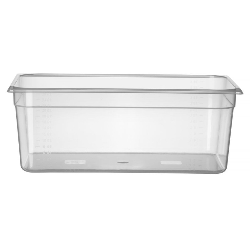 Bac Gastronorme 1/1 - Profi Line - GN 1/1 - 14 L - Transparent - 530x325xH100 mm (HENDI)  au meilleur prix sur Restock CHR