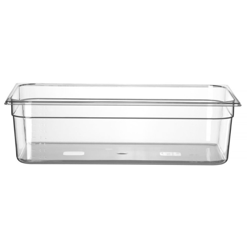 Bac Gastronorme 1/1 - Profi Line - GN 1/1 - 21 L - Transparent - 530x325xH150 mm (HENDI)  au meilleur prix sur Restock CHR
