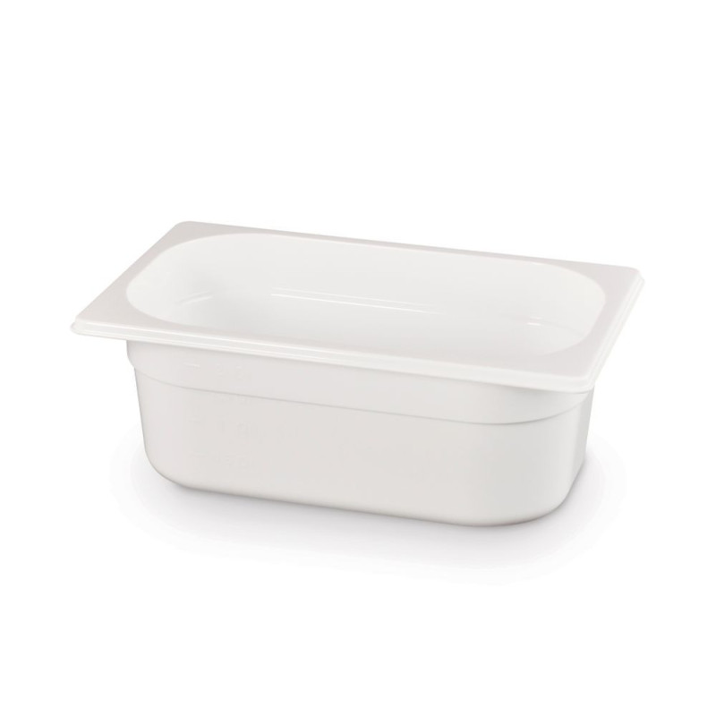Bac gastronorme 1/4 - GN 1/4 - 2 - 8 L - Blanc - 265x162xH100 mm (HENDI)  au meilleur prix sur Restock CHR