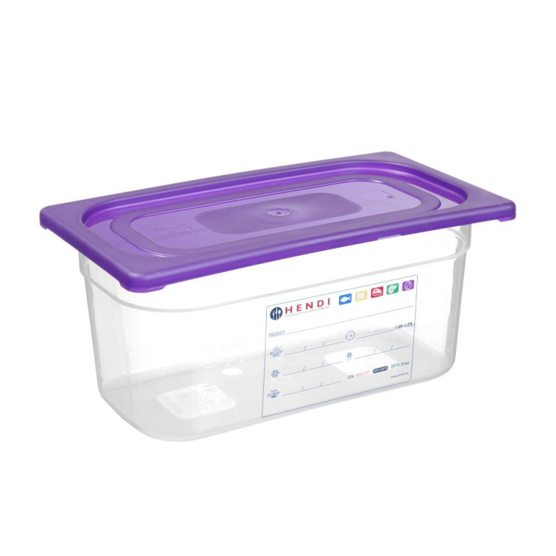 Couvercle Gastronorme violet - GN 1/6 - Violet - 176x162 mm (HENDI)  au meilleur prix sur Restock CHR