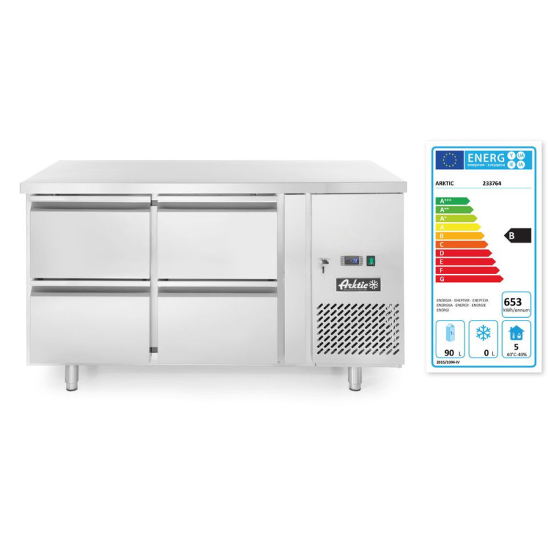 Refrigerateur comptoir avec quatre tiroirs Profi LIne 280 L - Profi Line - 230V/250W - 1360x700xH858 mm (Arktic)  au meilleur pr