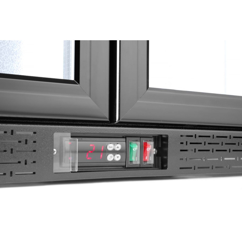 Arriere de bar double porte - 158 L - Noir - 220-240V/160W - 900x530xH870 mm (Arktic)  au meilleur prix sur Restock CHR