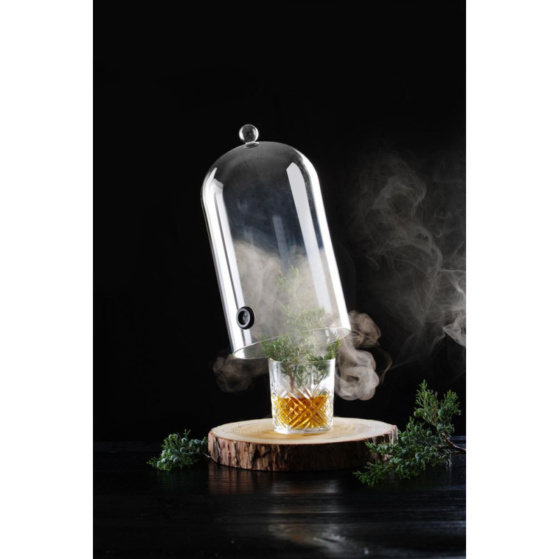 Cloche en verre avec aeration - Cloche cocktail - O130xH282 mm (HENDI)  au meilleur prix sur Restock CHR