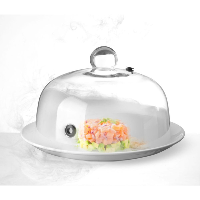 Cloche en verre avec aeration - Cloche plat - O260xH175 mm (HENDI)  au meilleur prix sur Restock CHR