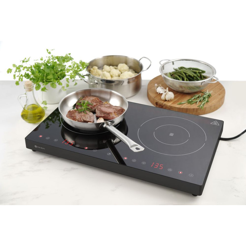 Plaque de cuisson a induction double Kitchen Line - Kitchen Line - 230V/3500W - 608x405xH54 mm (HENDI)  au meilleur prix sur Res