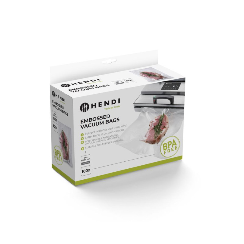 Sacs sous vide gaufres - 100 u. - 150x400 mm (HENDI)  au meilleur prix sur Restock CHR