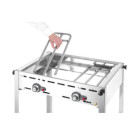 Green Fire avec 2 bruleurs - Profi Line - Plaque et grille en fonte emaillee GN 1/1 - 11 - 6kW - 740x615xH825 mm (HENDI)  au mei