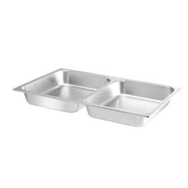 Bac GN 1/1 pour chafing dish avec 2 compartiments - 7 - 5 L - 530x325xH65 mm (HENDI)  au meilleur prix sur Restock CHR