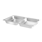 Bac GN 1/1 pour chafing dish avec 2 compartiments - 7 - 5 L - 530x325xH65 mm (HENDI)  au meilleur prix sur Restock CHR