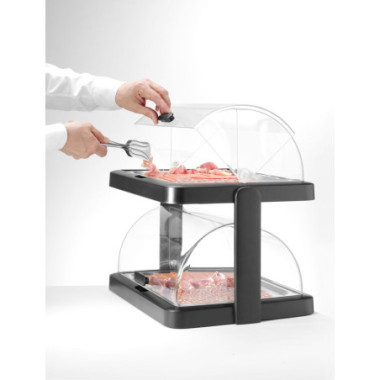 Vitrine refrigerante a couvercle coulissant Duo UNIQ - designed by Robert Bronwasser - Double - Noir (HENDI)  au meilleur prix s
