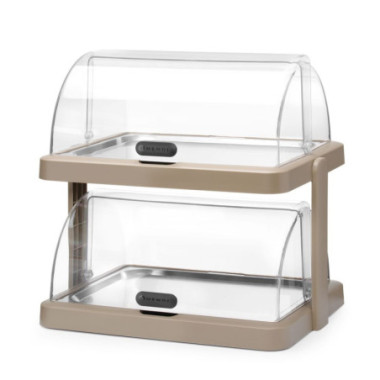 Vitrine refrigerante a couvercle coulissant Duo UNIQ - designed by Robert Bronwasser - Double - Beige (HENDI)  au meilleur prix 