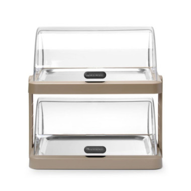 Vitrine refrigerante a couvercle coulissant Duo UNIQ - designed by Robert Bronwasser - Double - Beige (HENDI)  au meilleur prix 