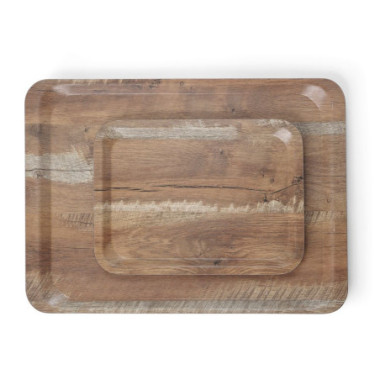 Plateau de service en melamine avec imprime bois - AmerBox - Bois - 240x340 mm  au meilleur prix sur Restock CHR