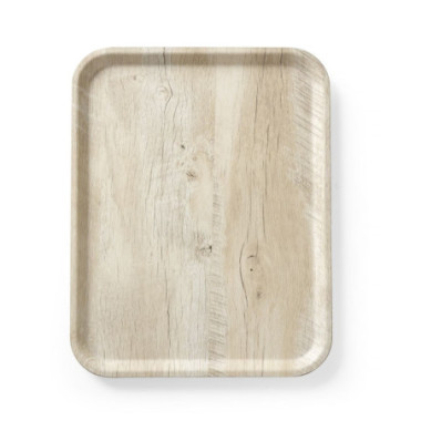 Plateau de service en melamine avec imprime bois - AmerBox - Bois clair - 330x430 mm  au meilleur prix sur Restock CHR
