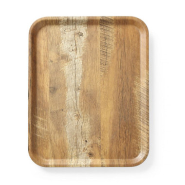Plateau de service en melamine avec imprime bois - AmerBox - Bois - 330x430 mm  au meilleur prix sur Restock CHR