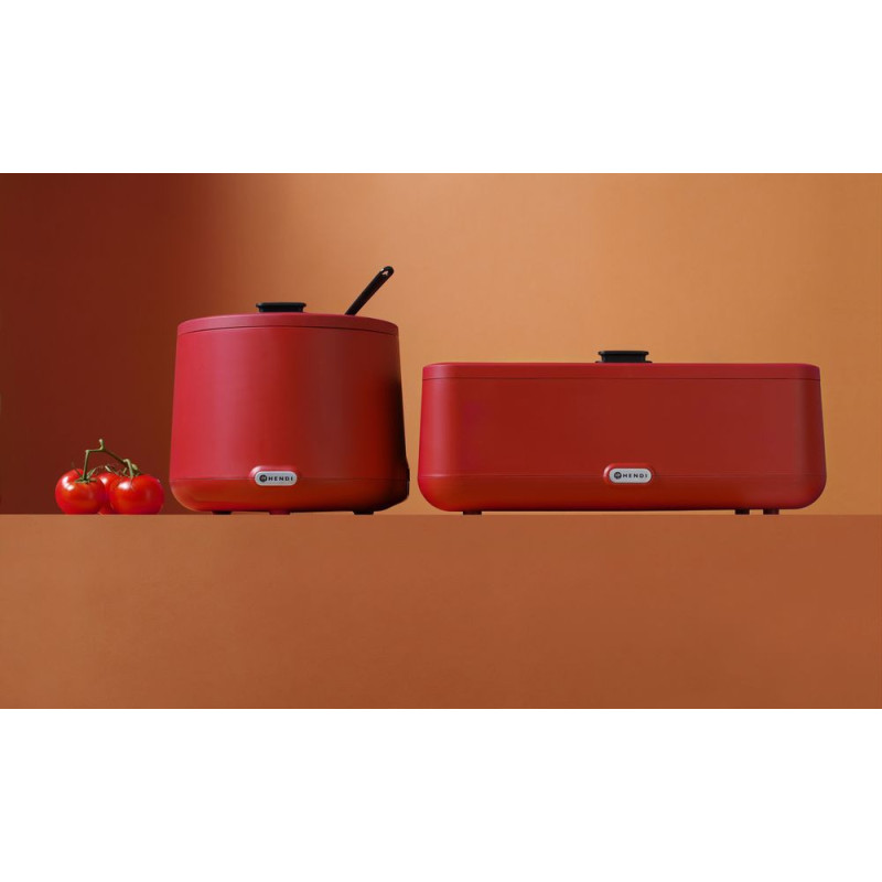 Marmite a soupe UNIQ - designed by Robert Bronwasser - 8 L - Rouge - 220-240V/500W - O365xH325 mm (HENDI)  au meilleur prix sur 
