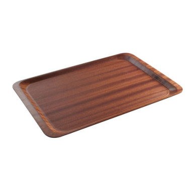 Plateau de service - rectangulaire - antiderapant - stratifie - AmerBox - Euronorm - Acajou - 370x530 mm  au meilleur prix sur R