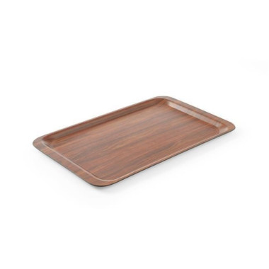 Plateau de service - rectangulaire - antiderapant - stratifie - AmerBox - Euronorm - Acajou - 370x530 mm  au meilleur prix sur R