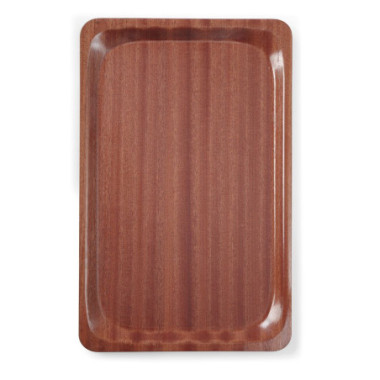 Plateau de service - rectangulaire - antiderapant - stratifie - AmerBox - Euronorm - Acajou - 370x530 mm  au meilleur prix sur R