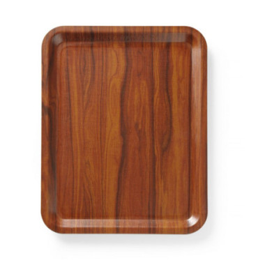 Plateau de service - rectangulaire - antiderapant - stratifie - AmerBox - Acajou - 460x360 mm  au meilleur prix sur Restock CHR