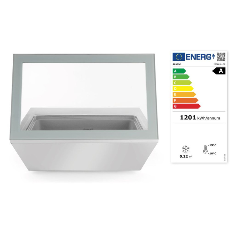 Vitrine refrigeree negatif pour creme glacee - 220-240V/210W - 867x735xH373 mm (Arktic)  au meilleur prix sur Restock CHR
